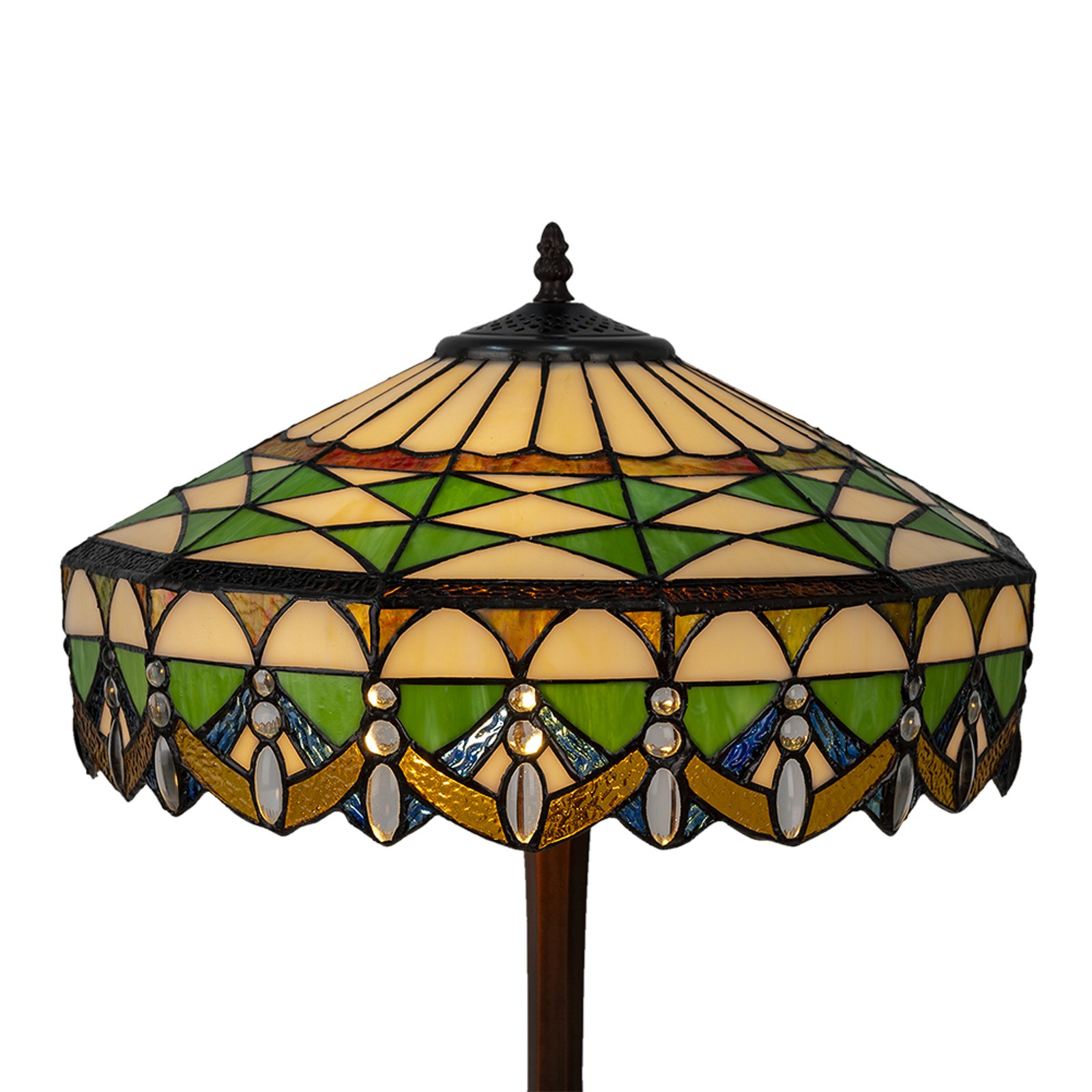 Lampa stołowa 5LL-6086 zielona, w stylu Tiffany