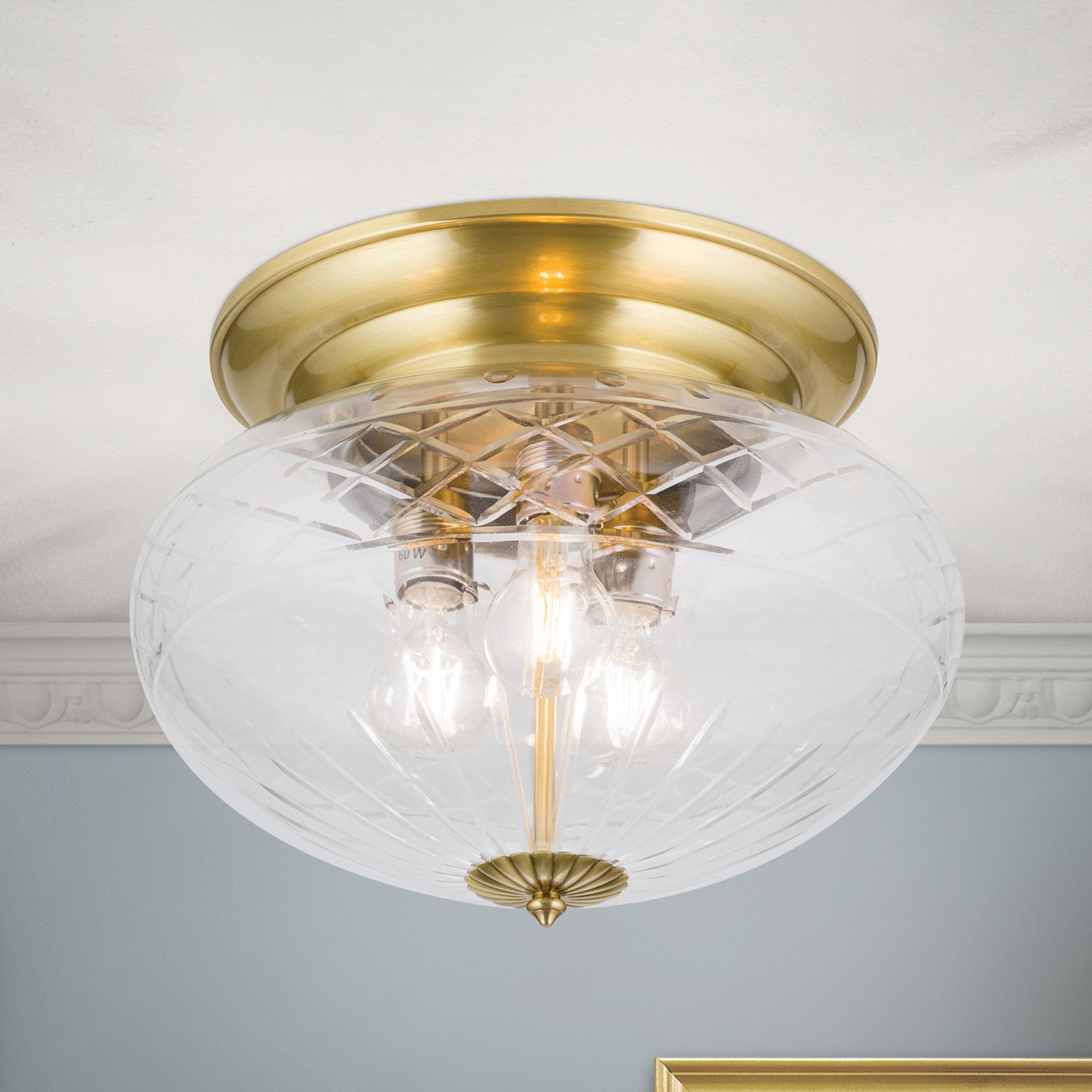 ORION Plafonieră Enna Ø 40 cm - Camera de zi / sufragerie - Antichitate - bronz transparent - Metal