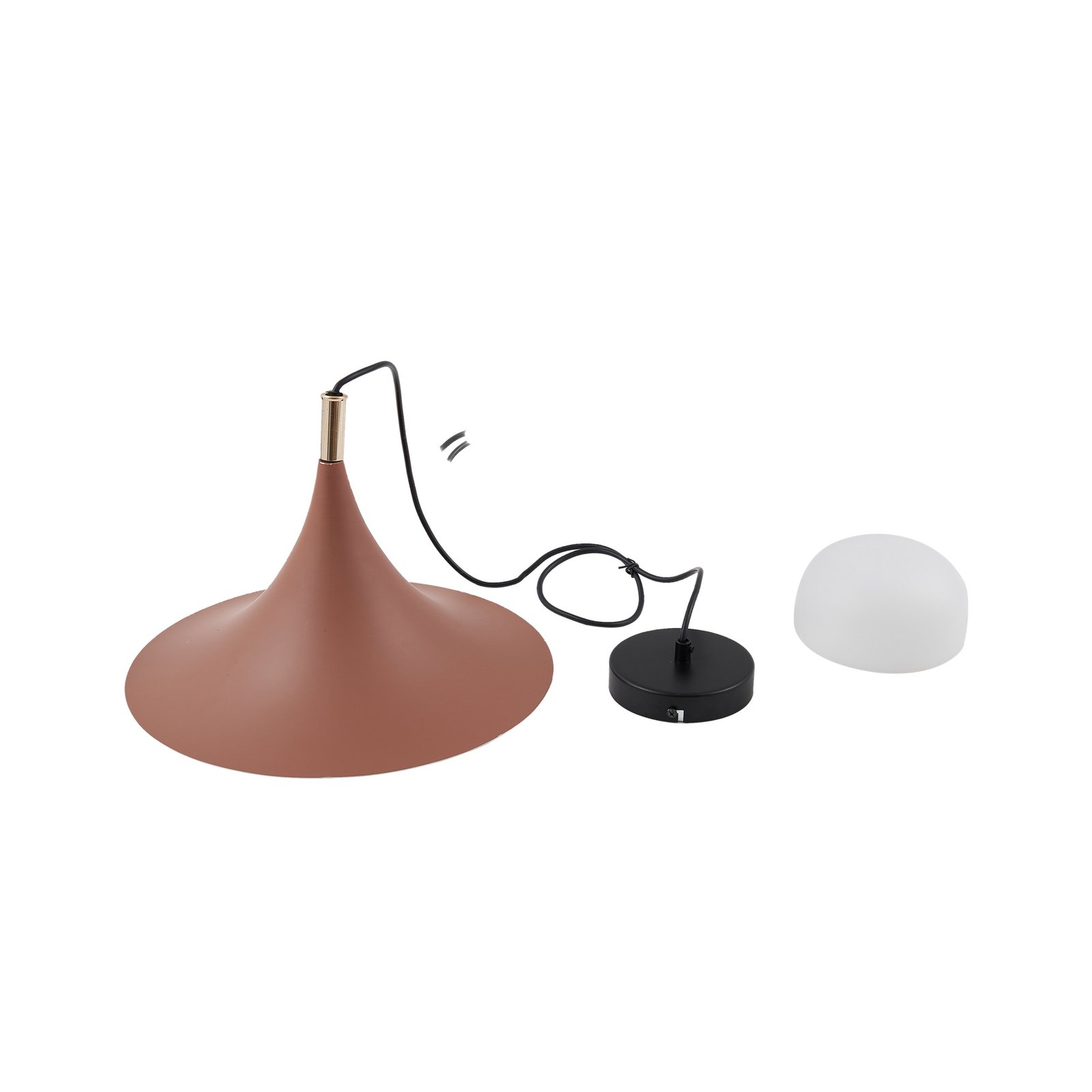 Lindby pendant light Jarl, brown, metal, Ø 35 cm, G9