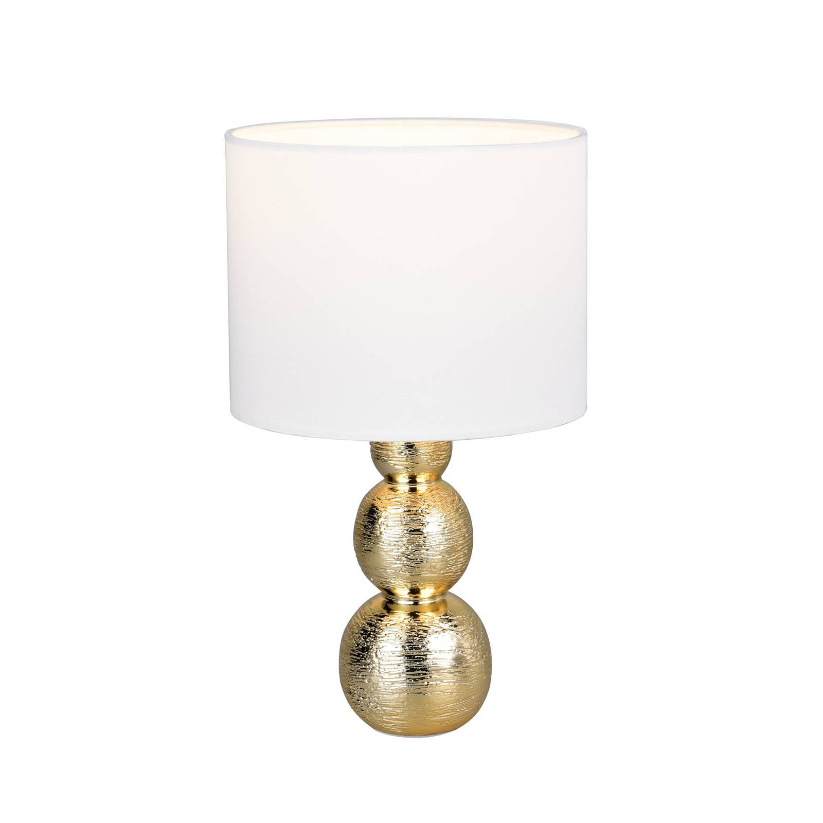 Tischleuchte Lova, weiß/gold, Höhe 29 cm, Glas/Keramik, E27