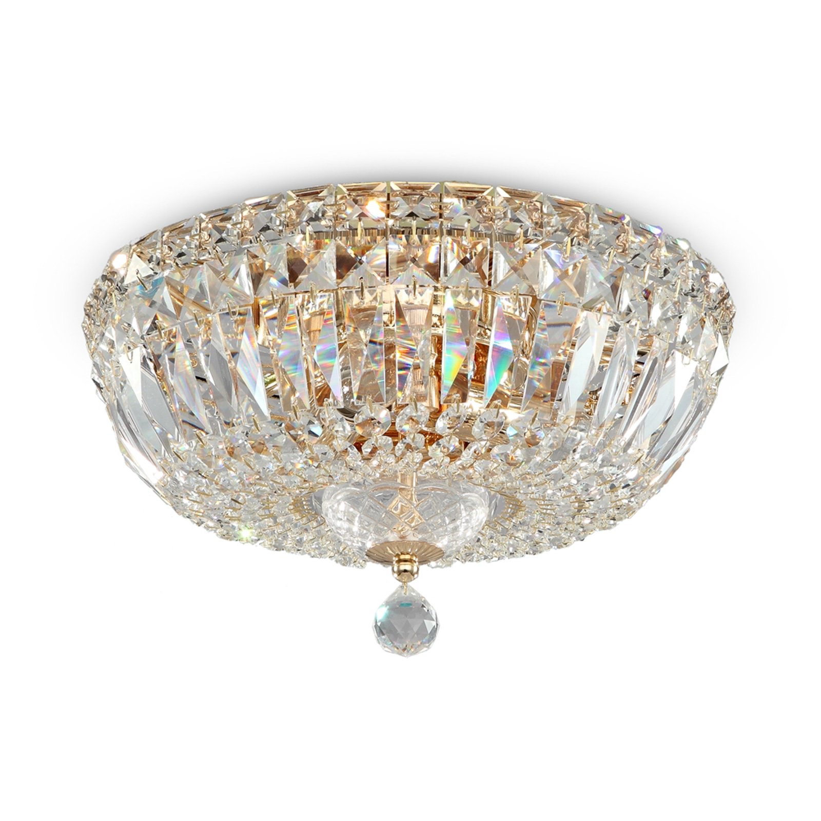 Maytoni Basfor ceiling light, gold-coloured, Ø 30 cm, 3 x E14