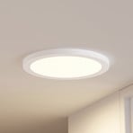 Prios LED-taklampa Aureka, rörelsevakt, Ø 33 cm, vit