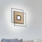 Paul Neuhaus Q-AMIRA LED ceiling, wood decoration