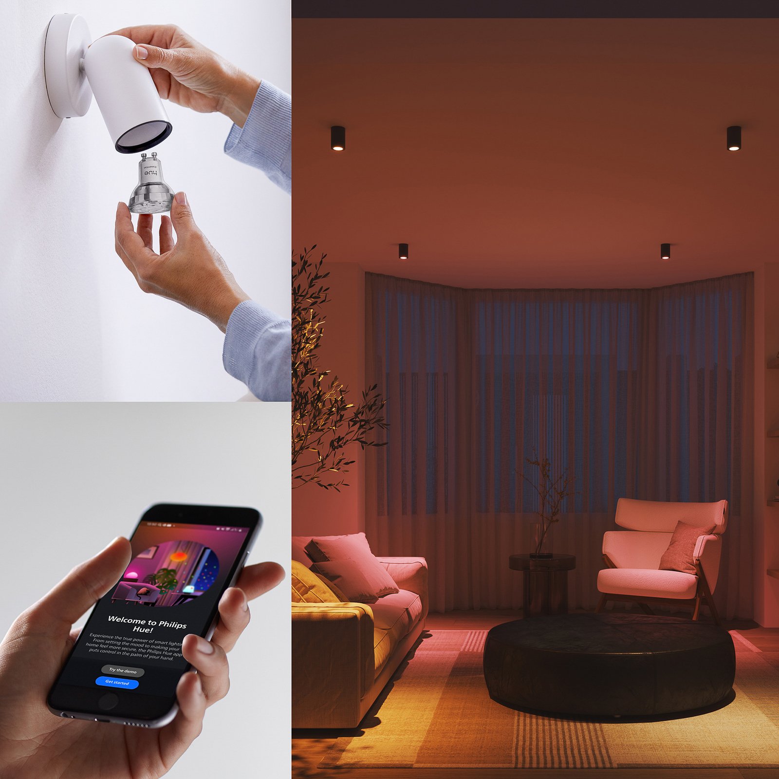 Philips Hue Smart LED bulb GU10, 5 W RGB CCT, Set of 3