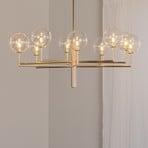 Kronleuchter Feme, goldfarben, Glas, 10-flammig, G9