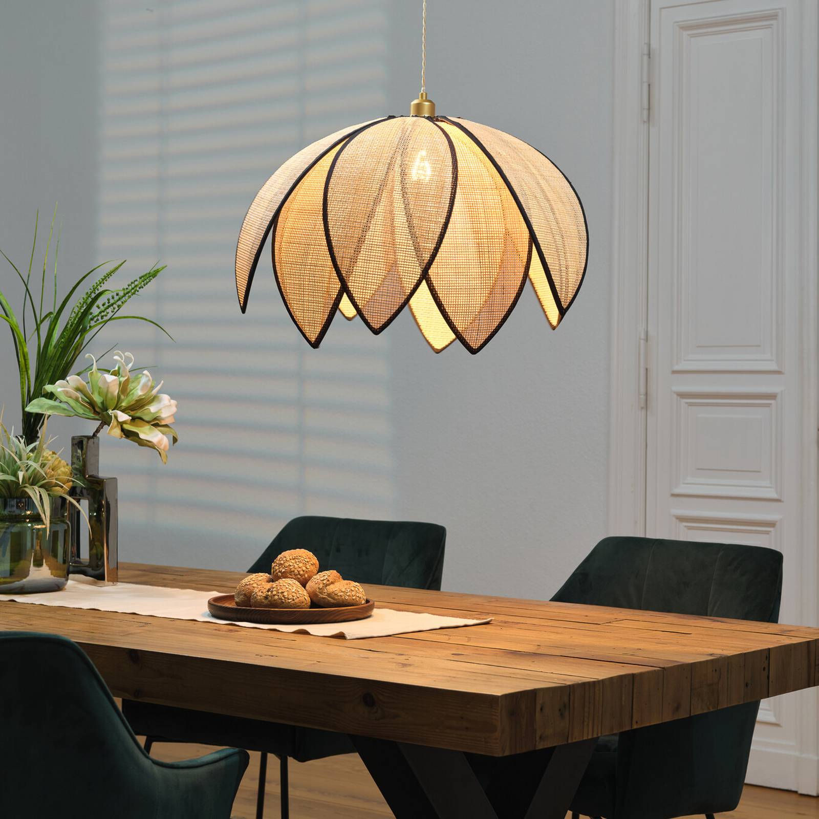 OSRAM Hängelampe Decor Rattan Lotus, Ø 67 cm, beige, E27 günstig online kaufen