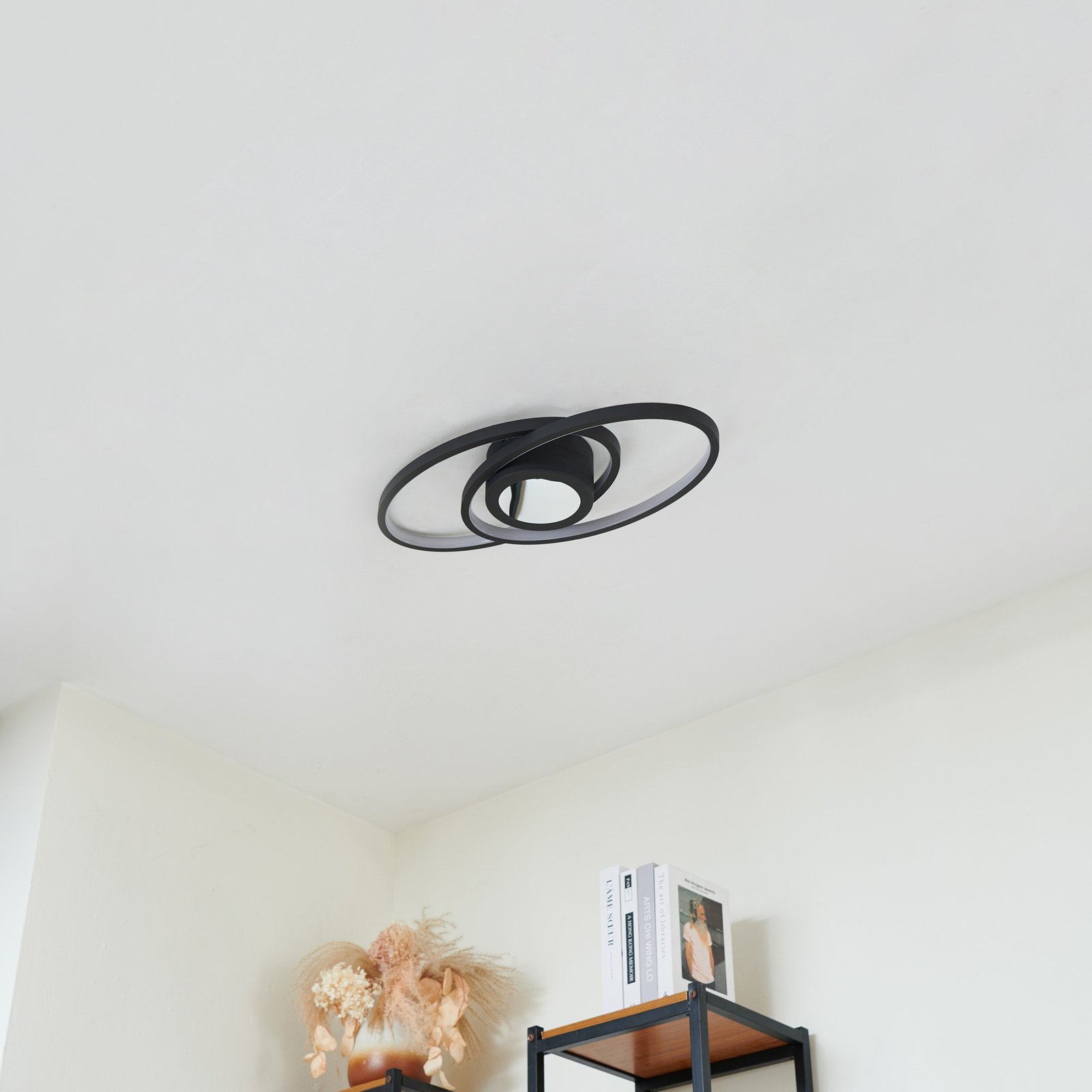 Thalina LED Mennyezeti Lámpa 60cm Fekete/Fehér - Lindby