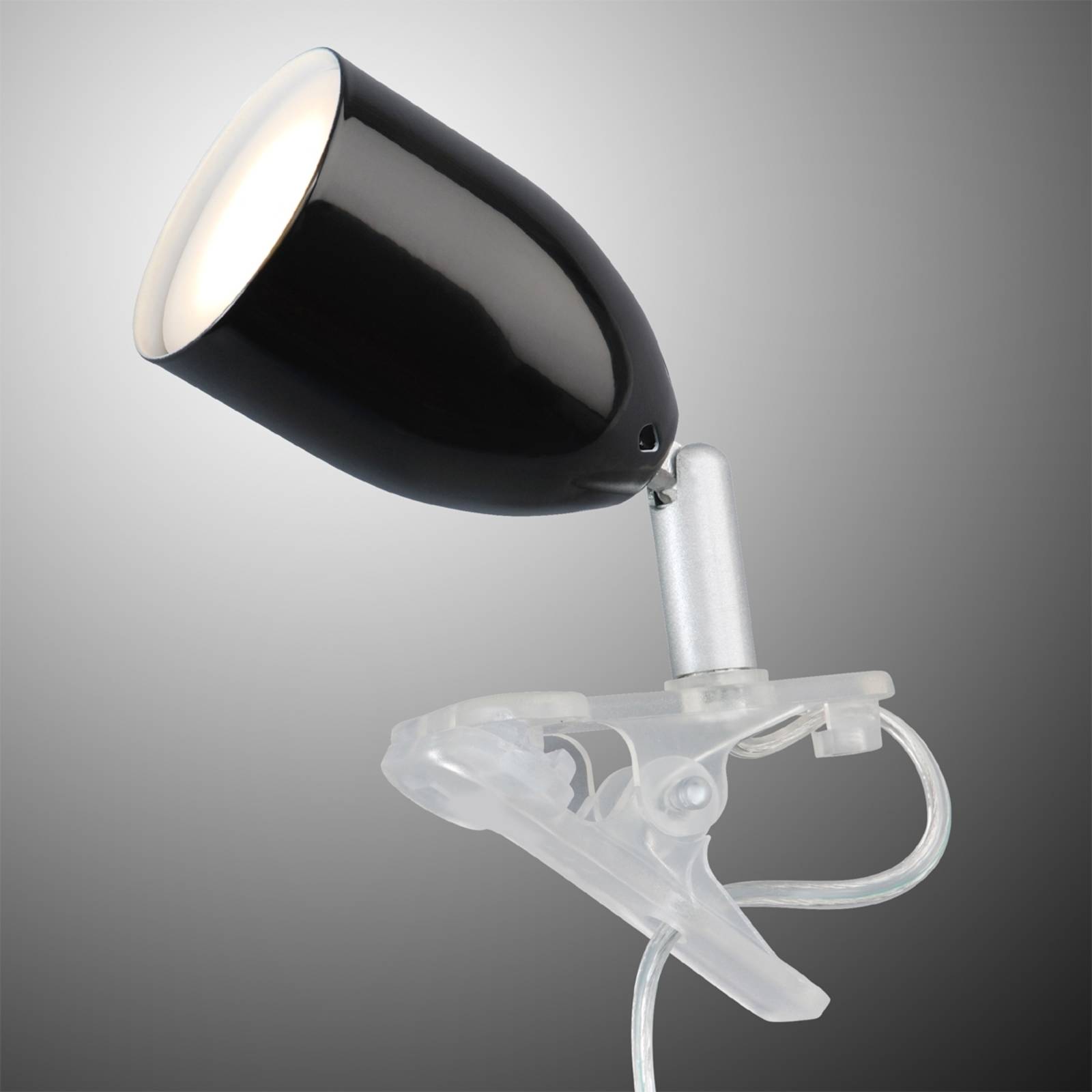 Moderne LEO LED-lampe i svart med klemme
