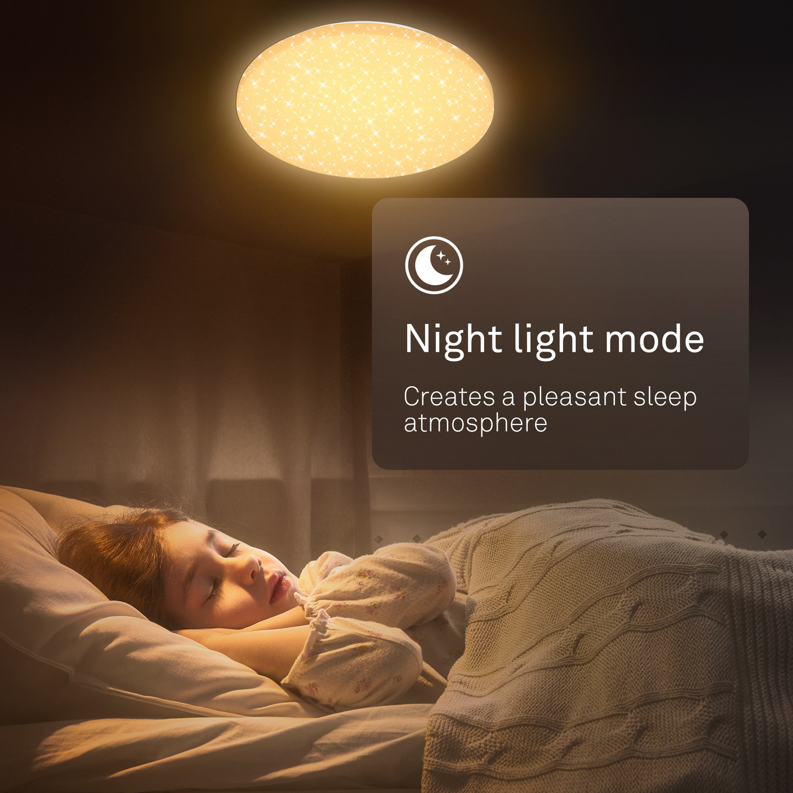 Lampa sufitowa LED Luminus, CCT, Ø 34 cm, biała, gwieździste niebo