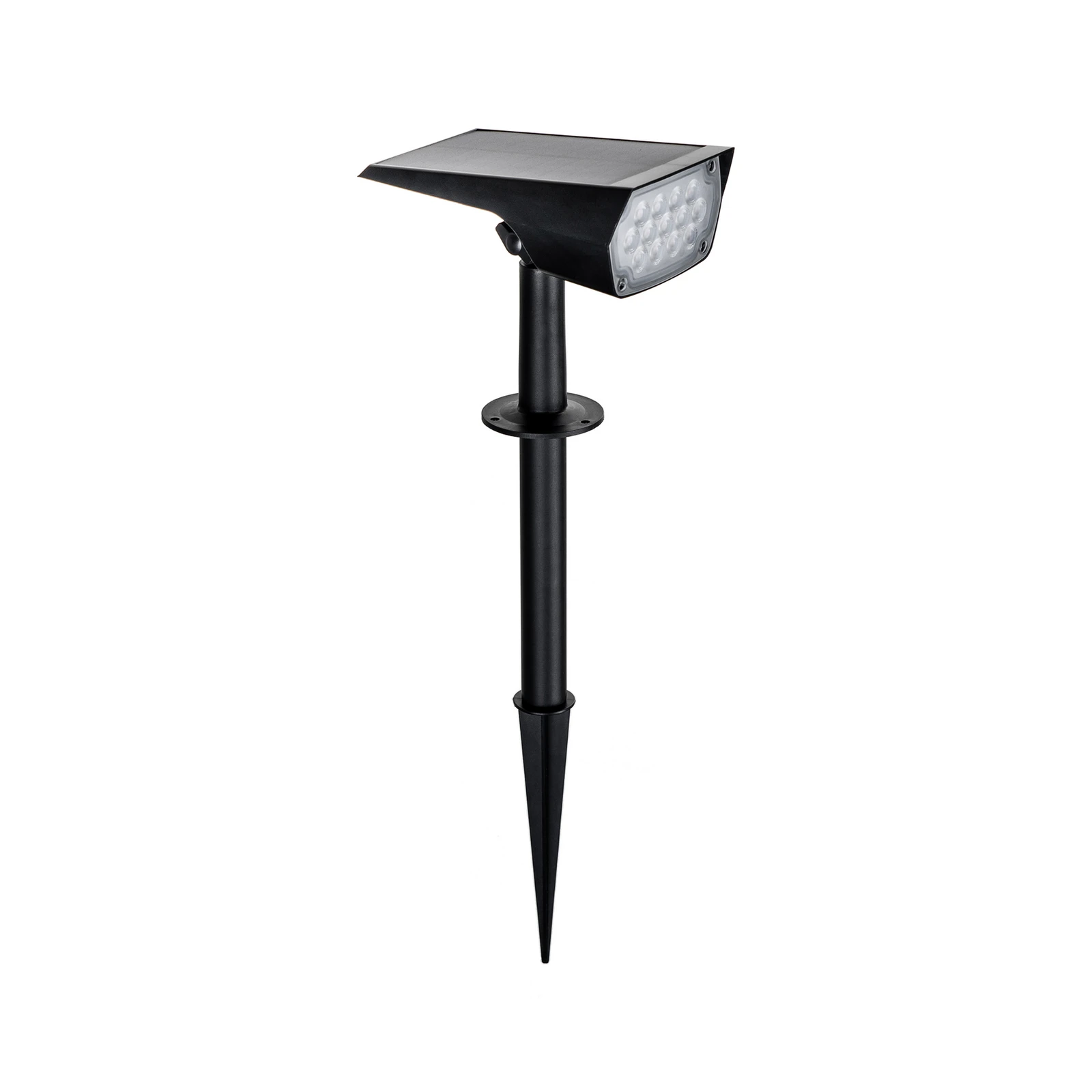 Prios LED-Solarstrahler Helier, 49 cm, schwarz, Erdspieß