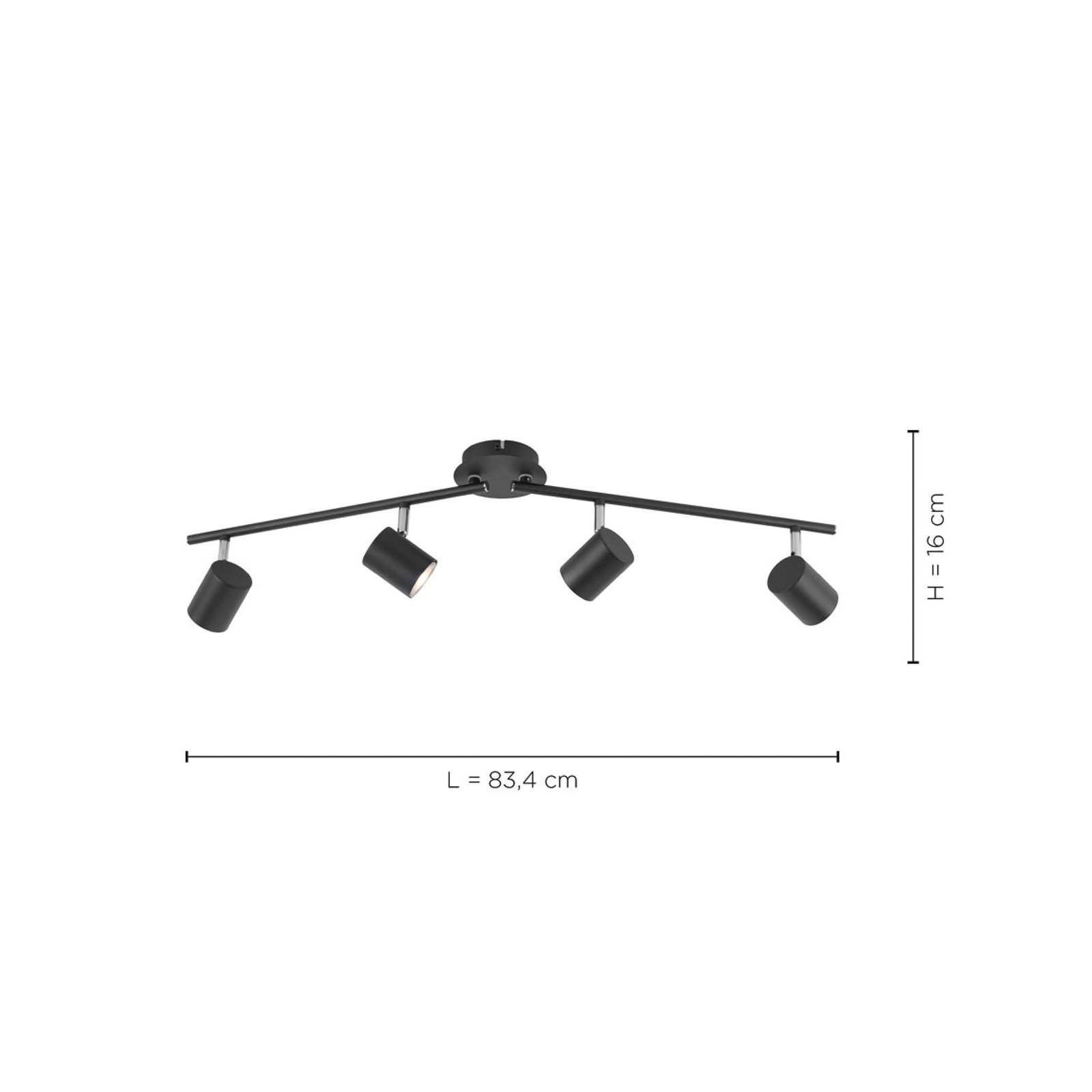 Loftsspot Tarik GU10-LED 4-lys antracit