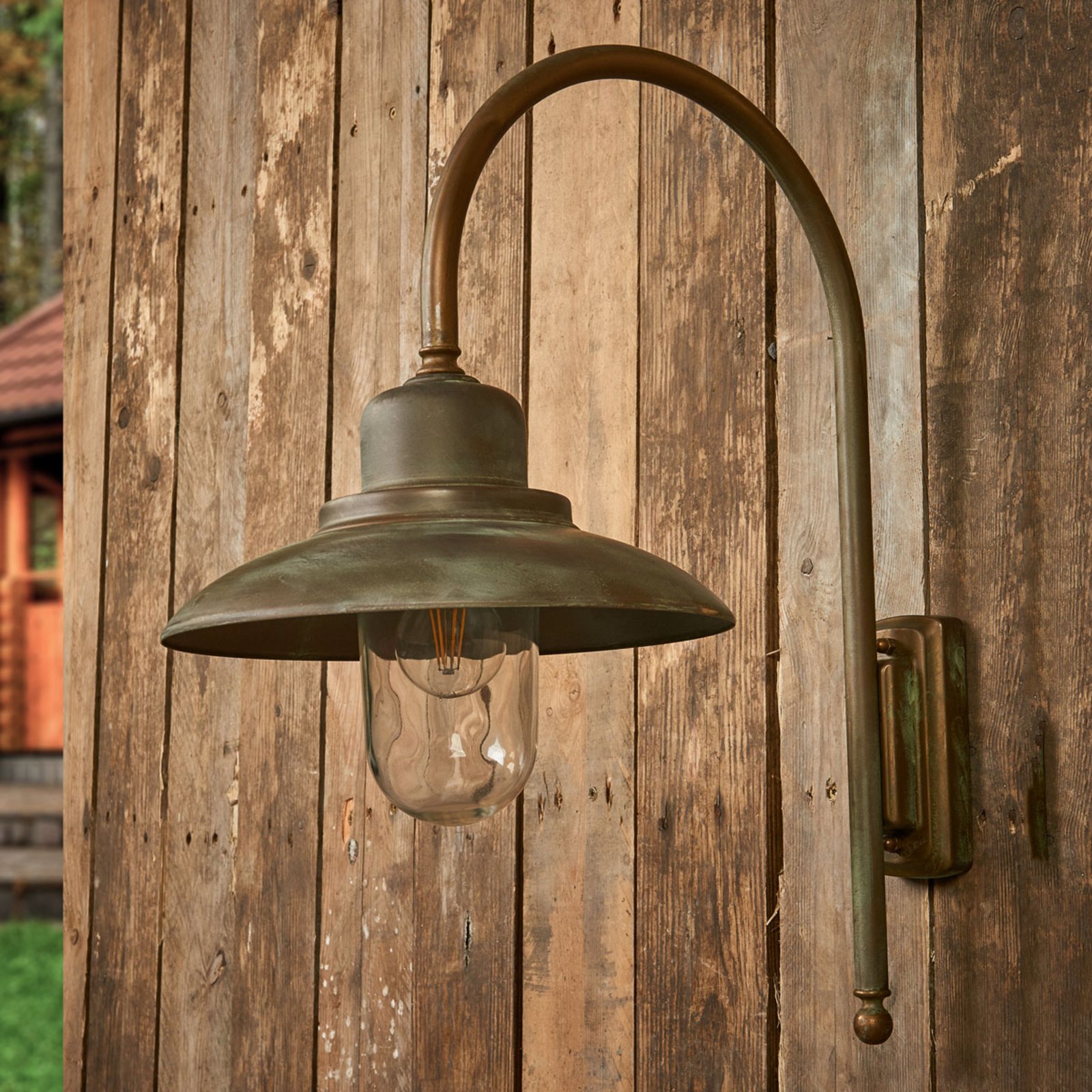 Casale outdoor wall light height 60cm, antique brass