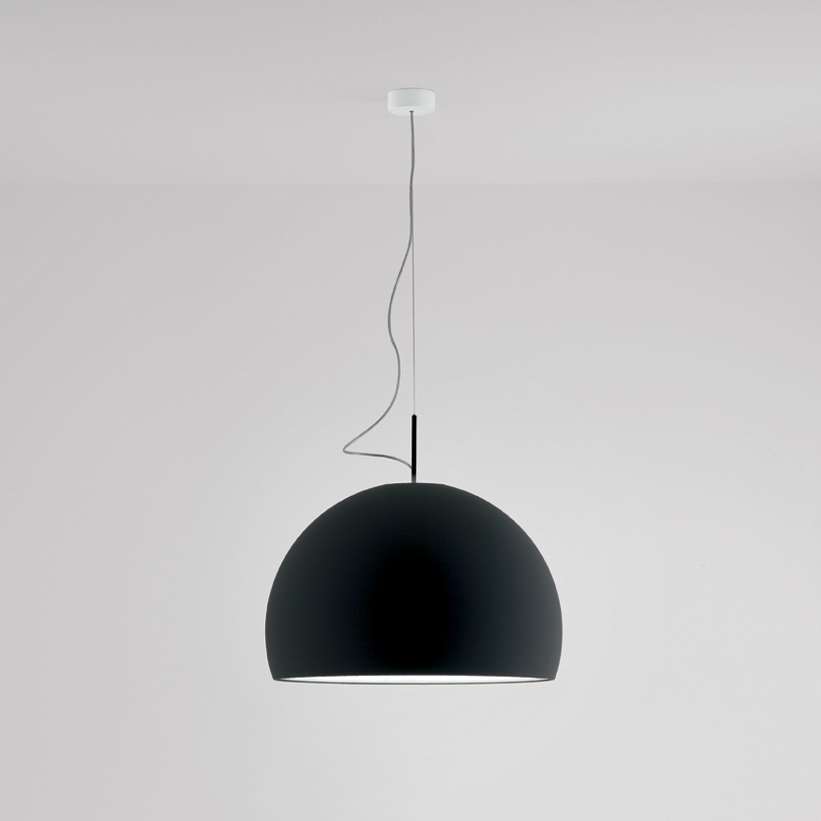 Prandina Biluna S5 závesná lampa, čierna matná