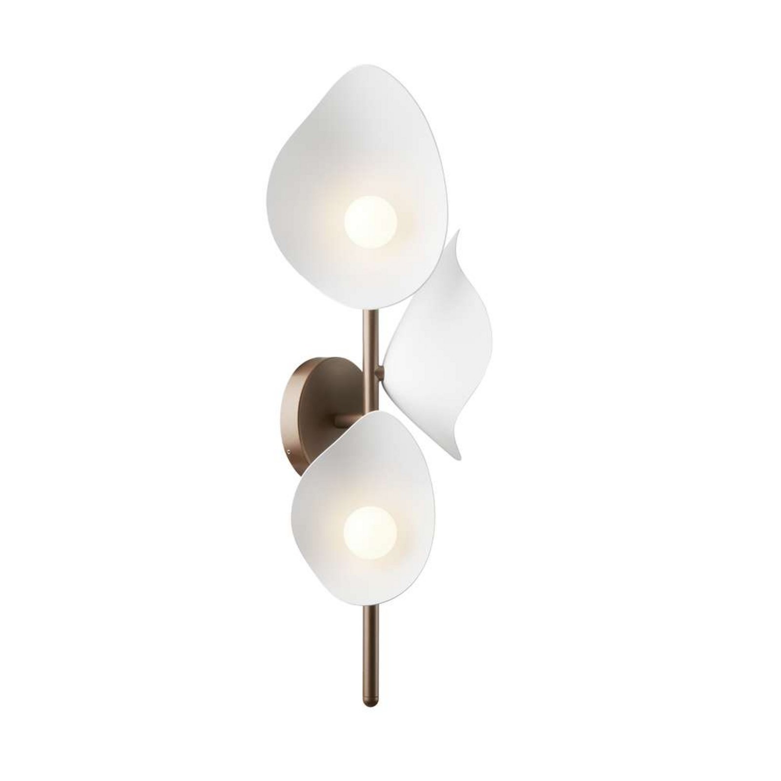 Nuura LED wall lamp Florii 3, height 23 cm, dark bronze/white