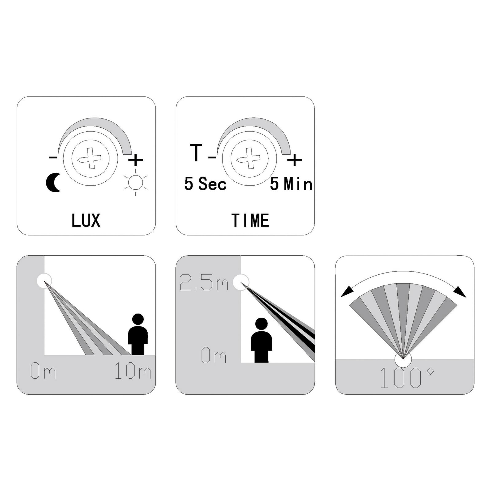 Außenwandlampe Navedo, schwarz/silber, Höhe 42 cm, Sensor