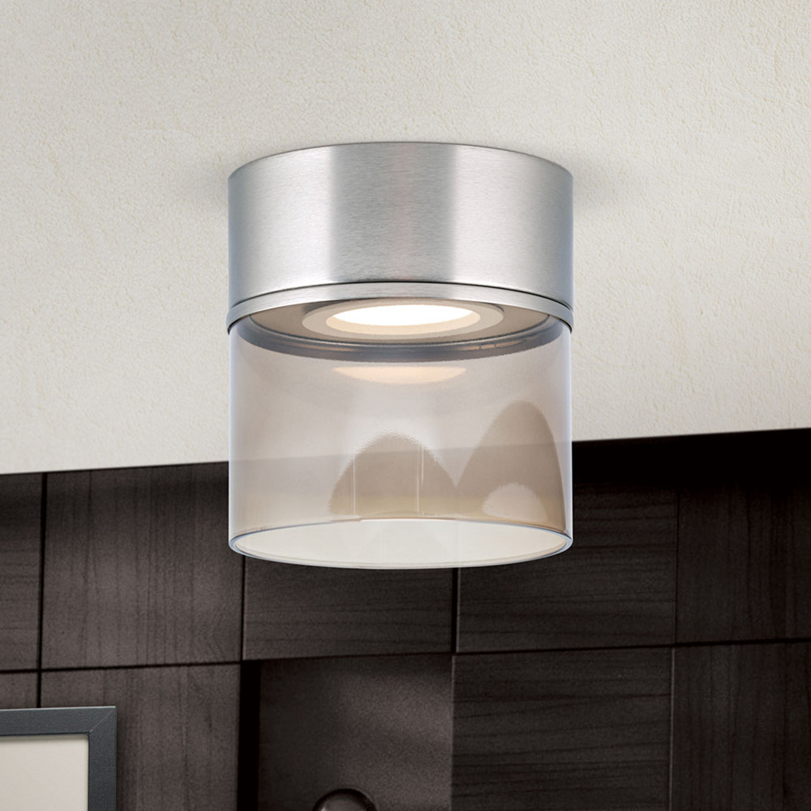 LED ceiling light Francis nickel matt