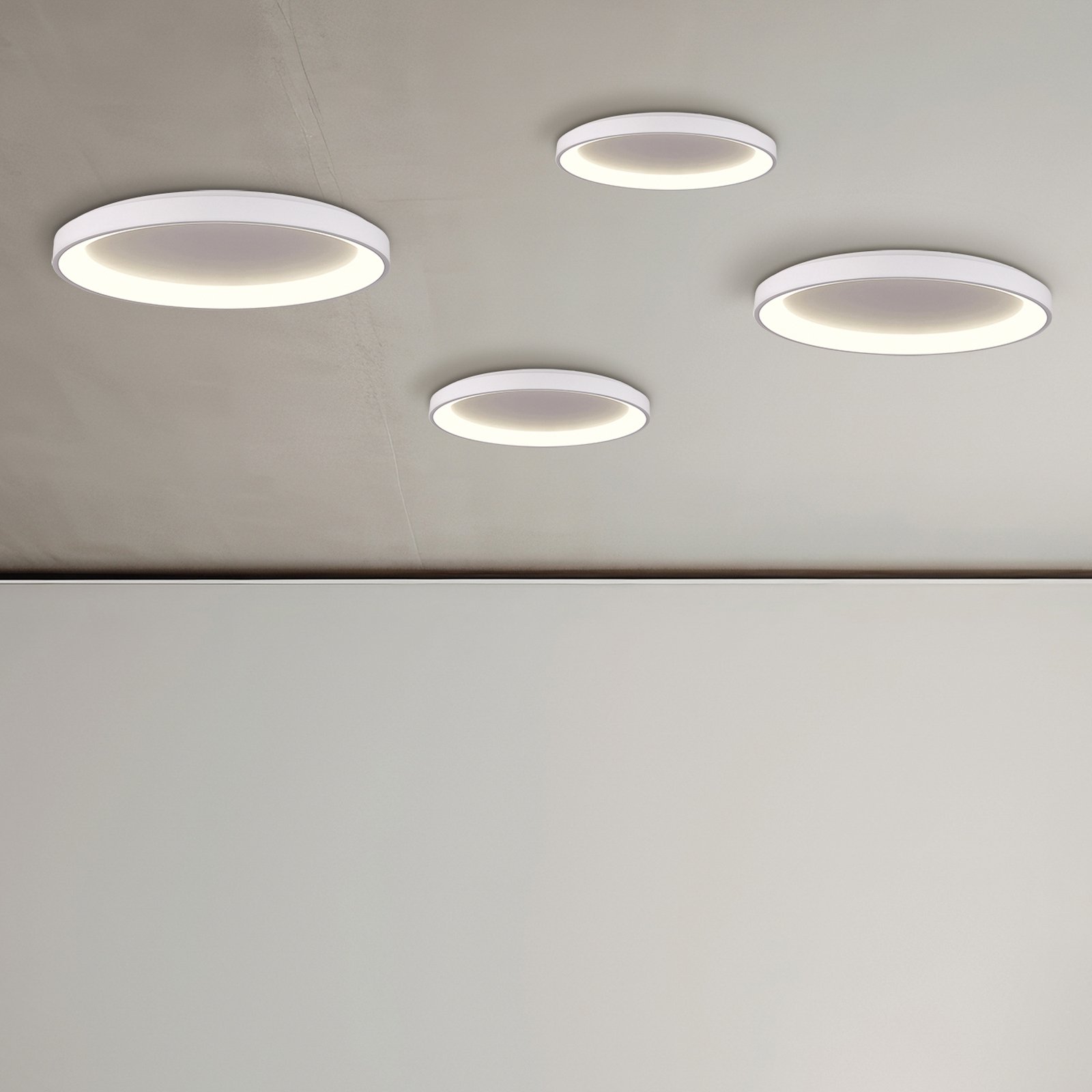 Plafonnier LED Grace, blanc, Ø 58 cm, Casambi, 50 W
