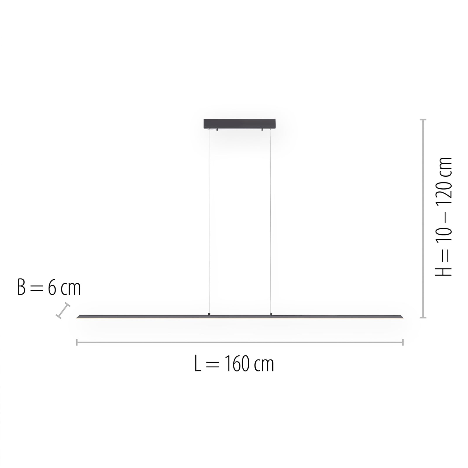 Lite LED-Hängeleuchte, graphite, 160 cm, CCT, dimmbar - PURE Lite LED-Hängeleuchte, graphite, 160 cm, CCT, dimmbar - PURE