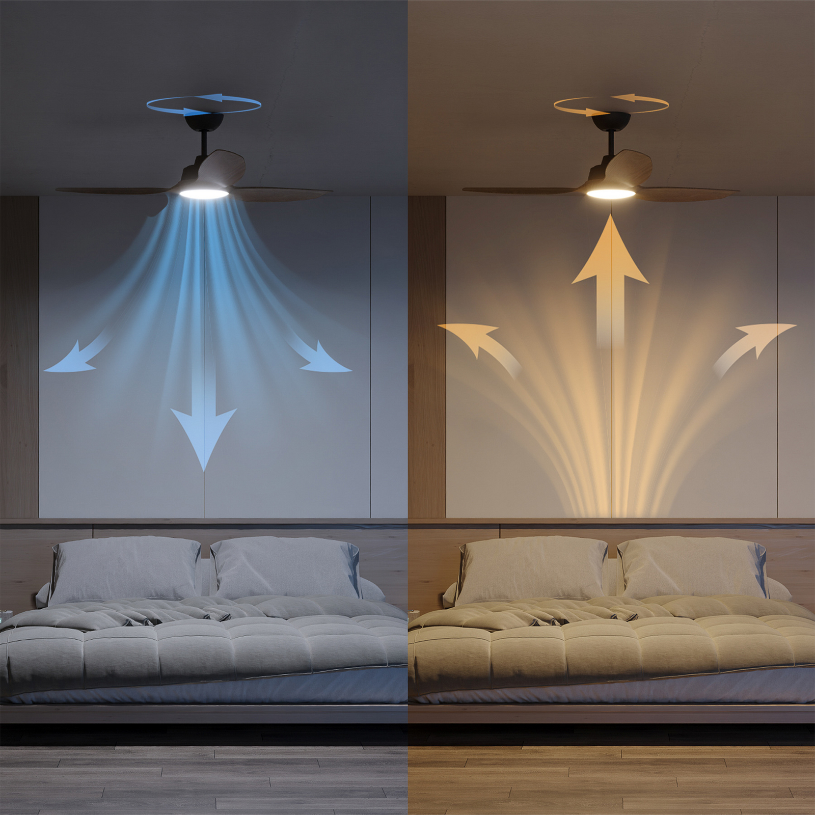 Wentylator LED Philips Olas, średnica 132 cm, brązowo-czarny, CCT