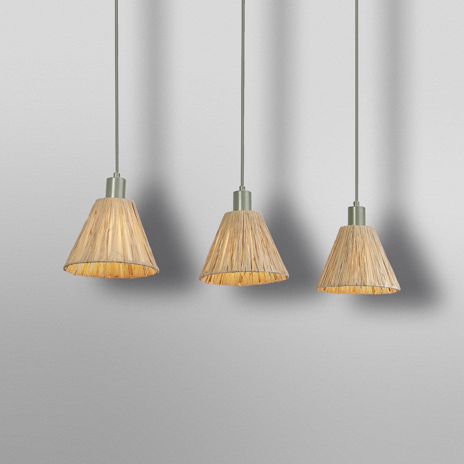 Suspension OSRAM Decor Raffia, à 3 lampes, raphia, naturel
