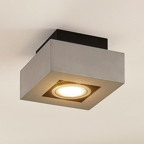 Aluminiowa lampa sufitowa Vince, srebrnoszara