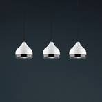 Pendant light Yildo 6878 white/black metal 3-bulb linear