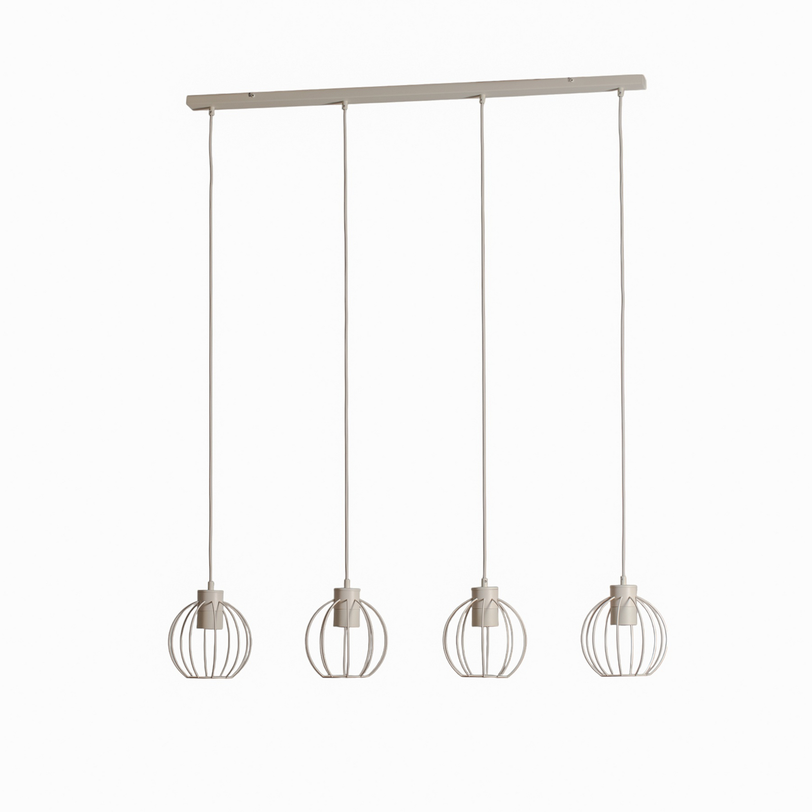 STARLIGHT hanging light, cream white, 4-bulb, length 100 cm metal