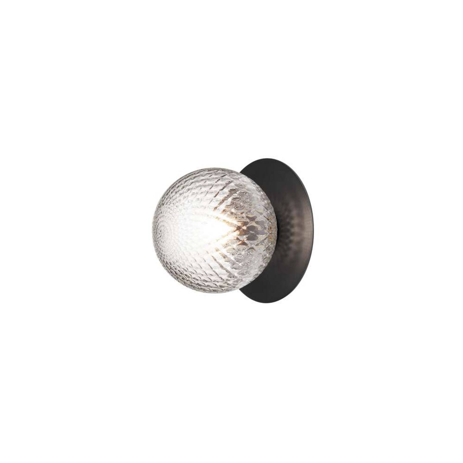 Nuura Außen-Wandleuchte Liila, Ø 16 cm, schwarz/klar günstig online kaufen