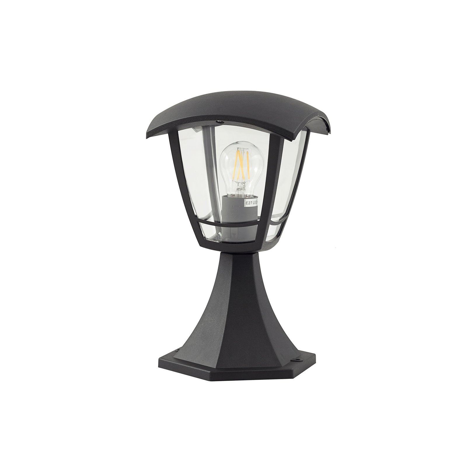 Lindby Isidoro pillar lamp, black, height 28 cm, plastic