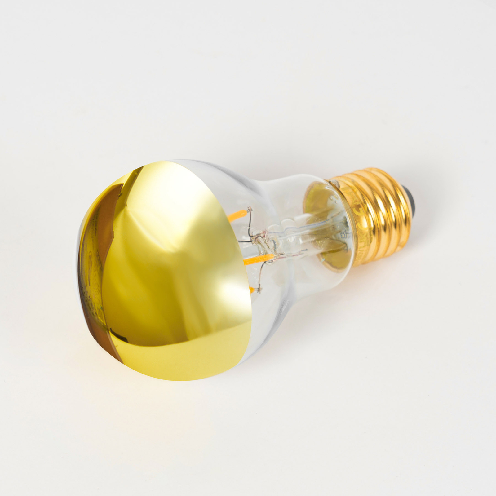 E27 3.5 W half mirror LED bulb A60 2,700 K gold 2x