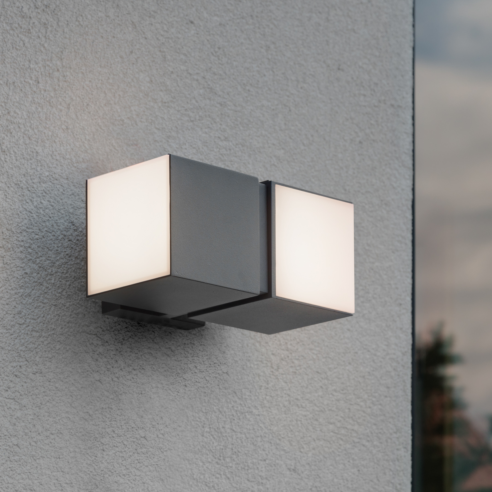 Cuba LED outdoor wall lamp 2-bulb anthracite 3000K