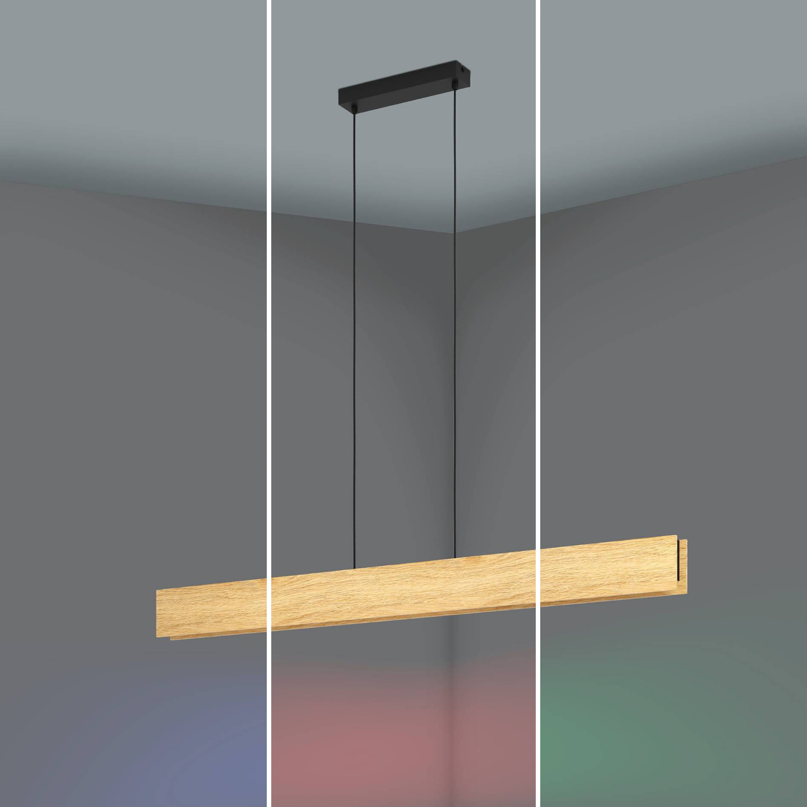 Smart ZIG LED hanging light Anchorena-Z, length 123 cm, RGB, CCT