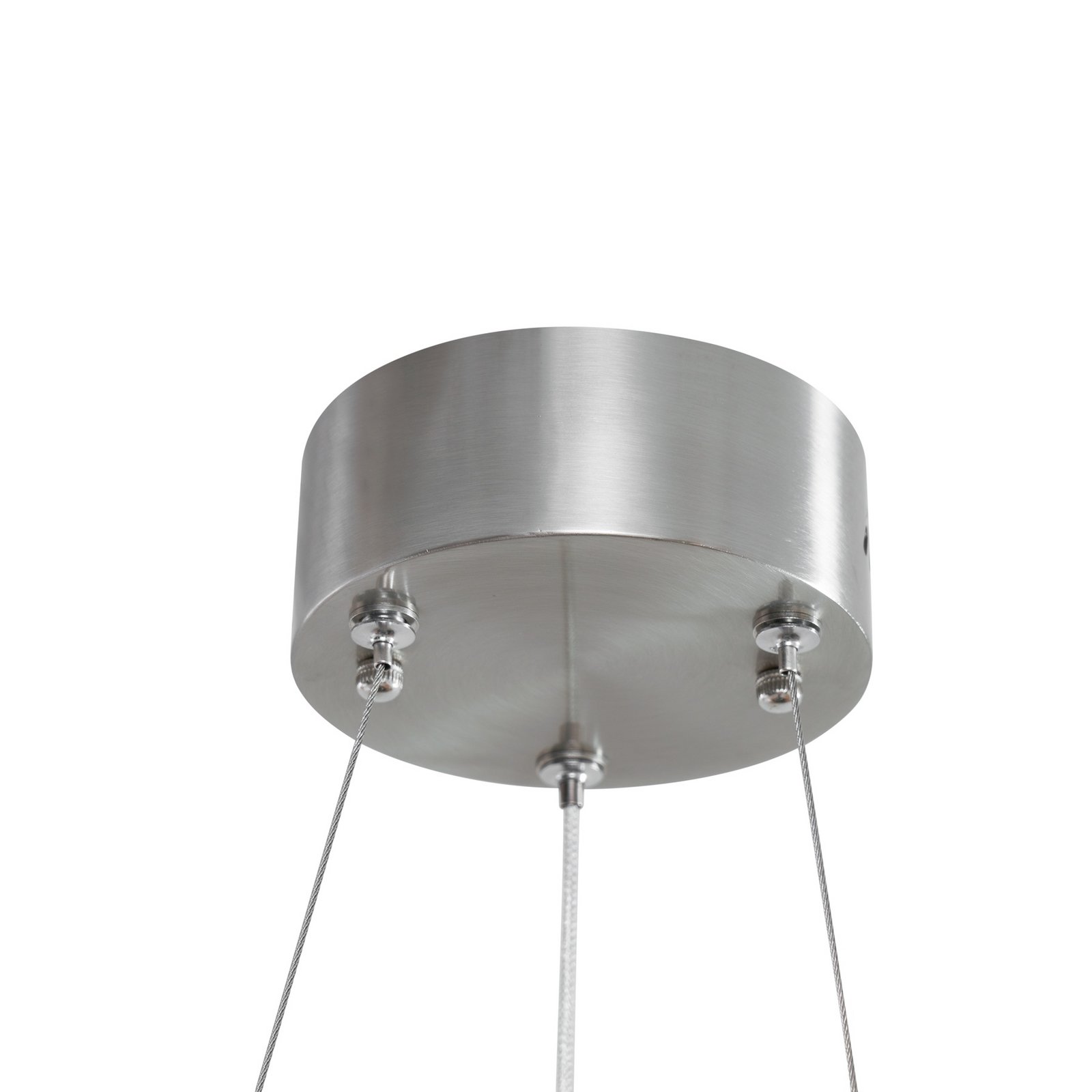 Lucande LED-Hängeleuchte Glacis, Kristall, Ø 40 cm, chrom