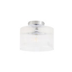 Meritt plafondlamp, chroom/transparant, Ø 25 cm, glas - Lucande