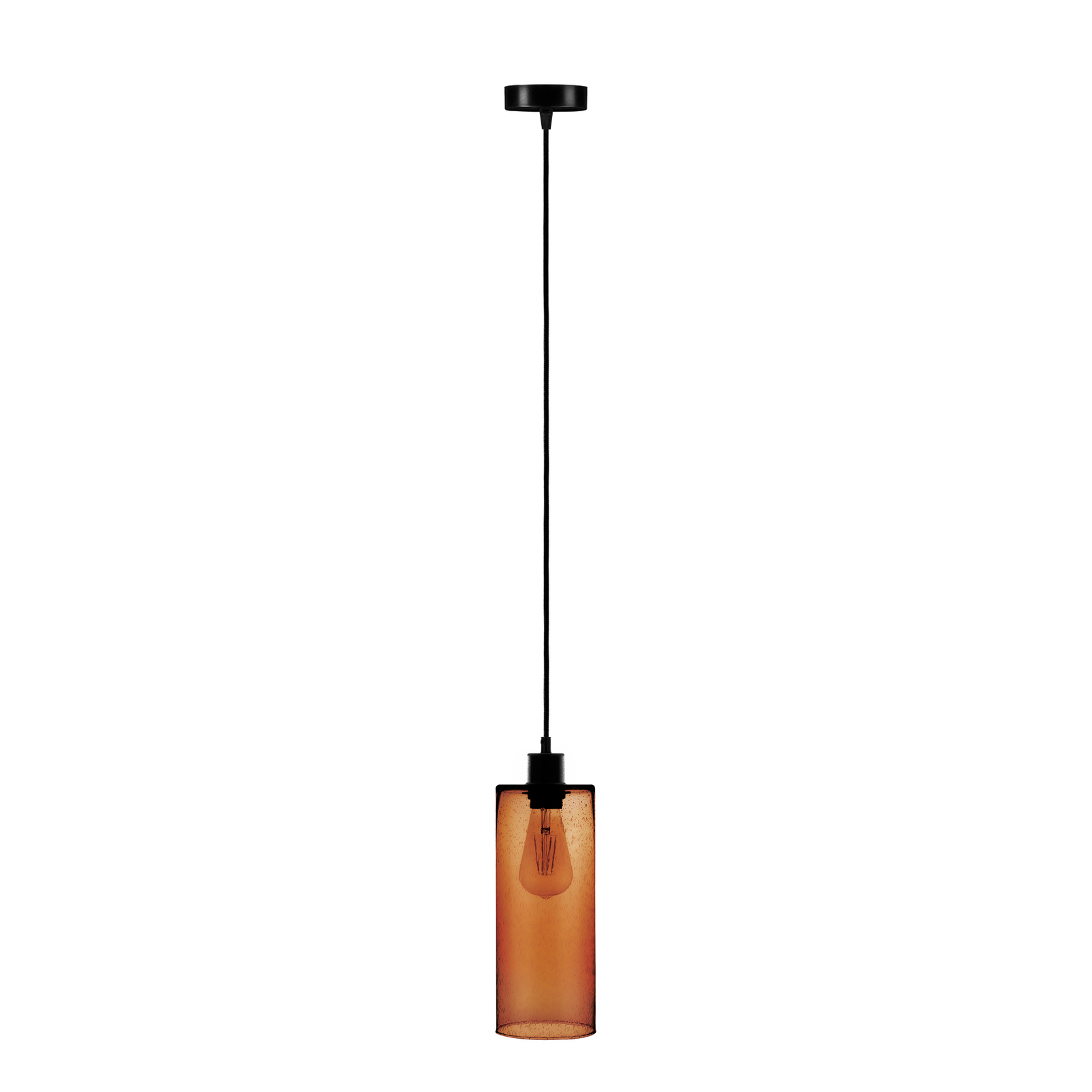 Lampa żyrandol cylinder szkło sodowe bursztyn Ø 12cm