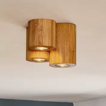 LED-Deckenlampe in natürlichem Holz-Design Sunniva