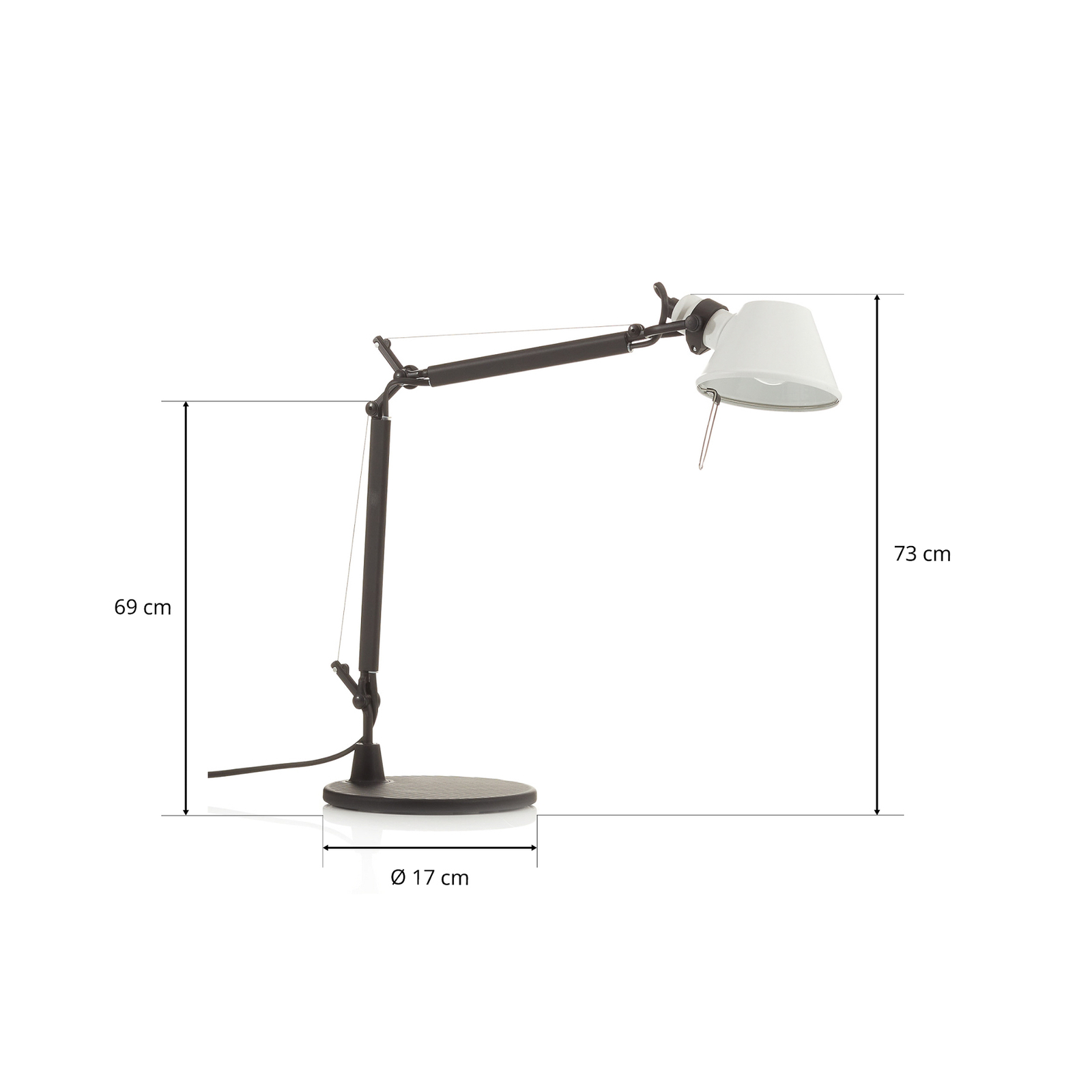 Mesa Bicolor Tolomeo Micro da Artemide preto/branco