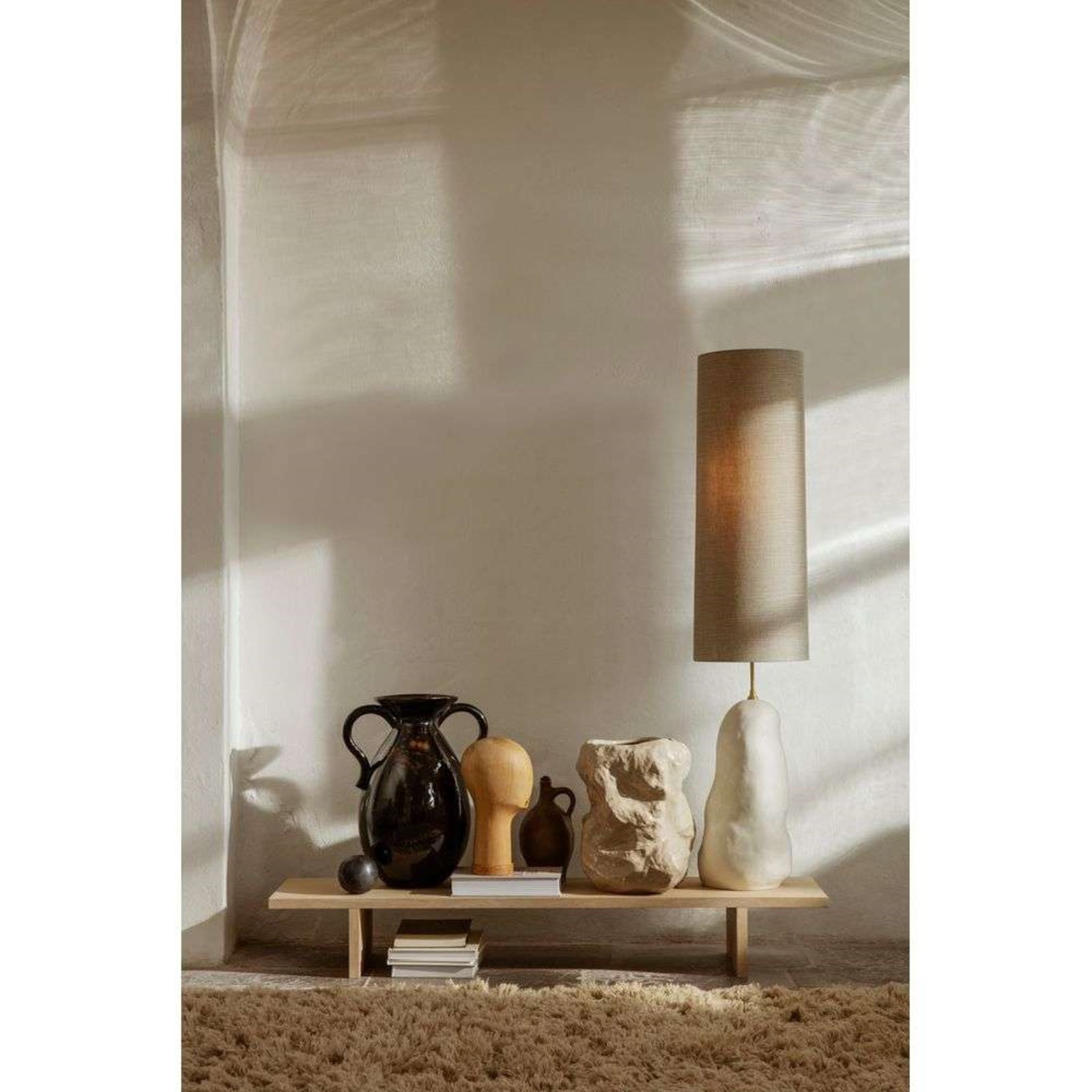 Meadow High Pile Rug L Light Sand - ferm LIVING