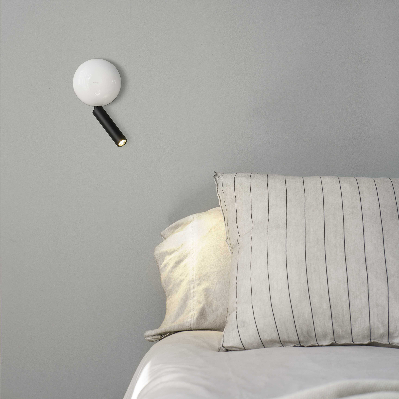 Press LED wall light, white