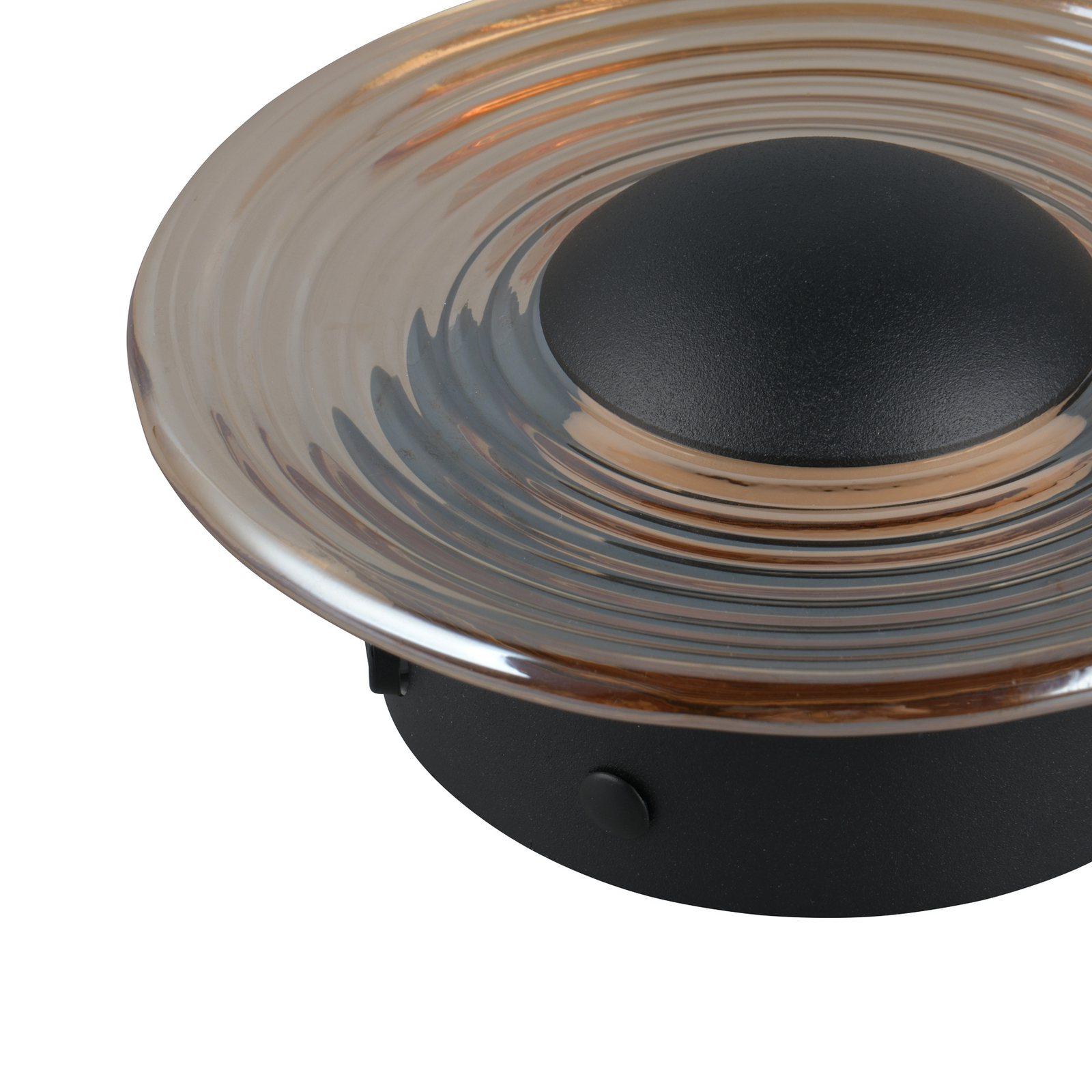 LED sienas lampa „Sirena“, melna/dzintara krāsā, Ø 20 cm, stikls, CCT LED sienas lampa „Sirena“, melna/dzintara krāsā, Ø 20 cm, stikls, CCT