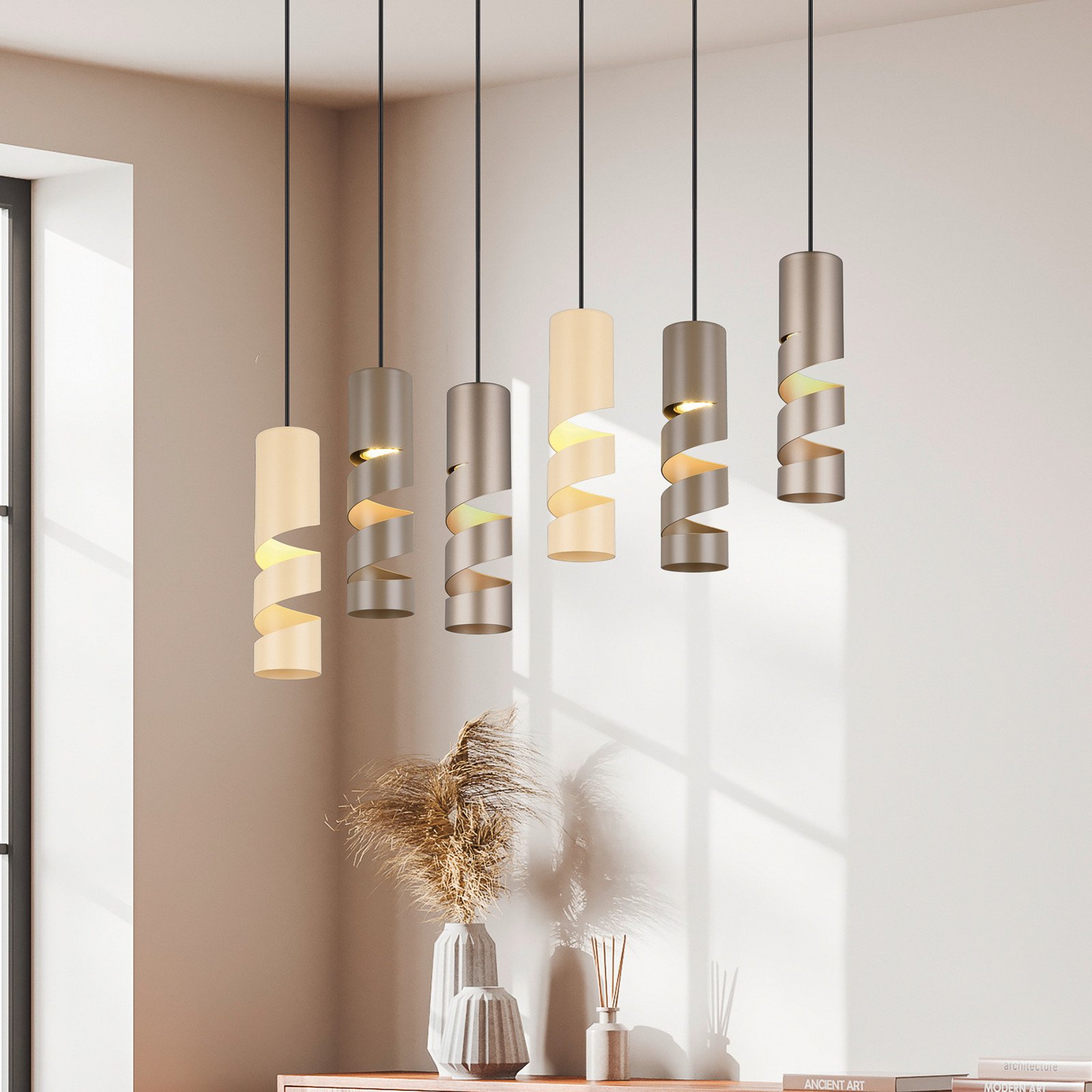 Trio Lighting Lampă suspendată Stream multicolor lungime 100 cm 6 becuri metal GU10 - Camera de zi / sufragerie - modern - multicolor negru