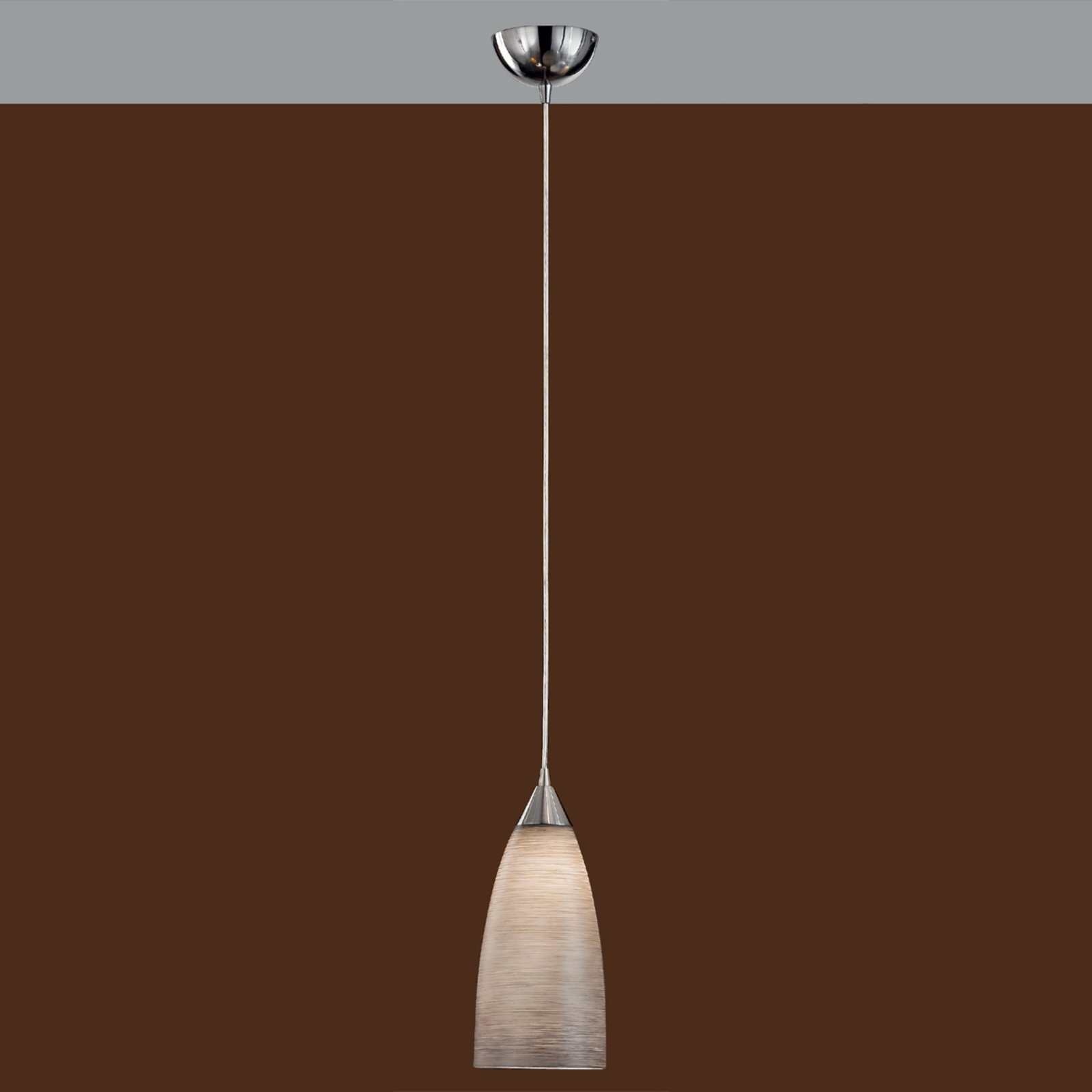 Madina pendant light made of glass, Ø 15 cm, brown