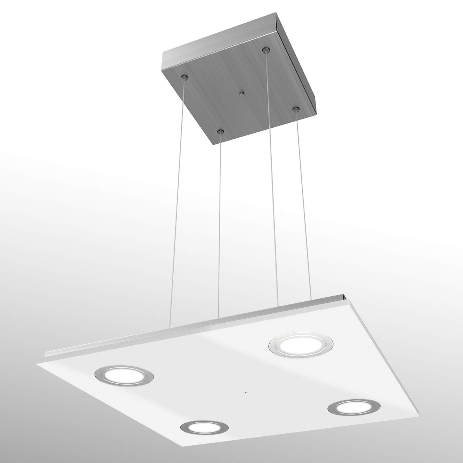 Vierkante LED-plafondlamp Pano, wit