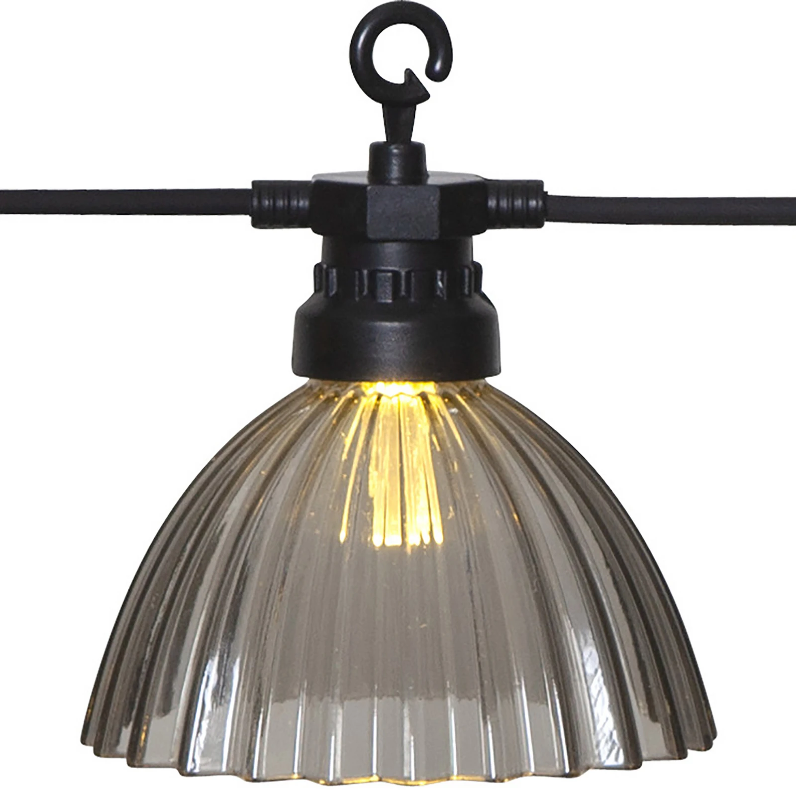 LED-Lichterkette Circus Shade mit 12 Schirmen grau
