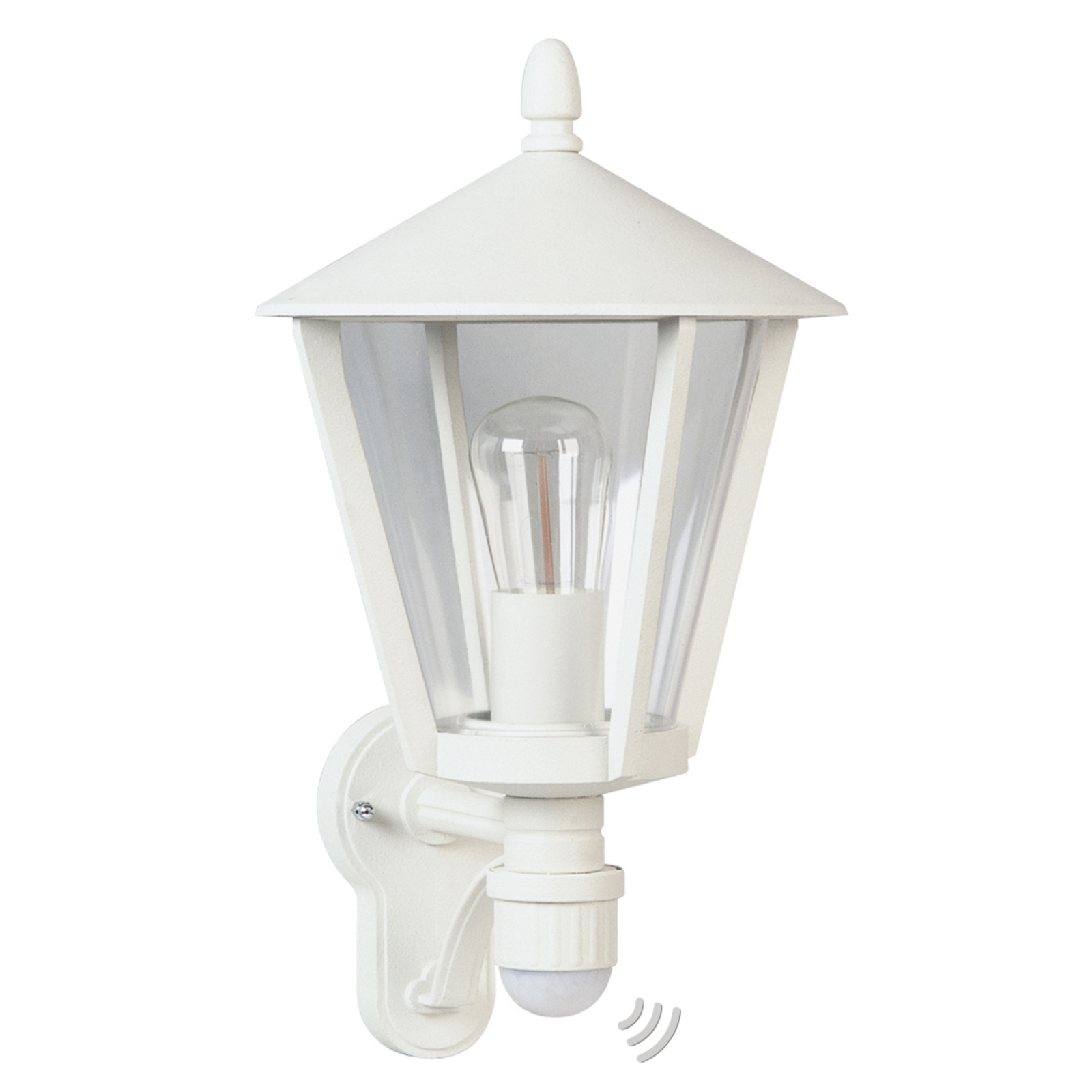 Outdoor wall light 671, white with motion detector