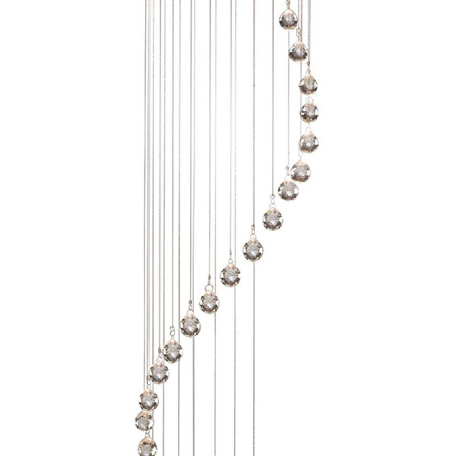Hanglamp Hallway met kristalbezetting, 180 cm