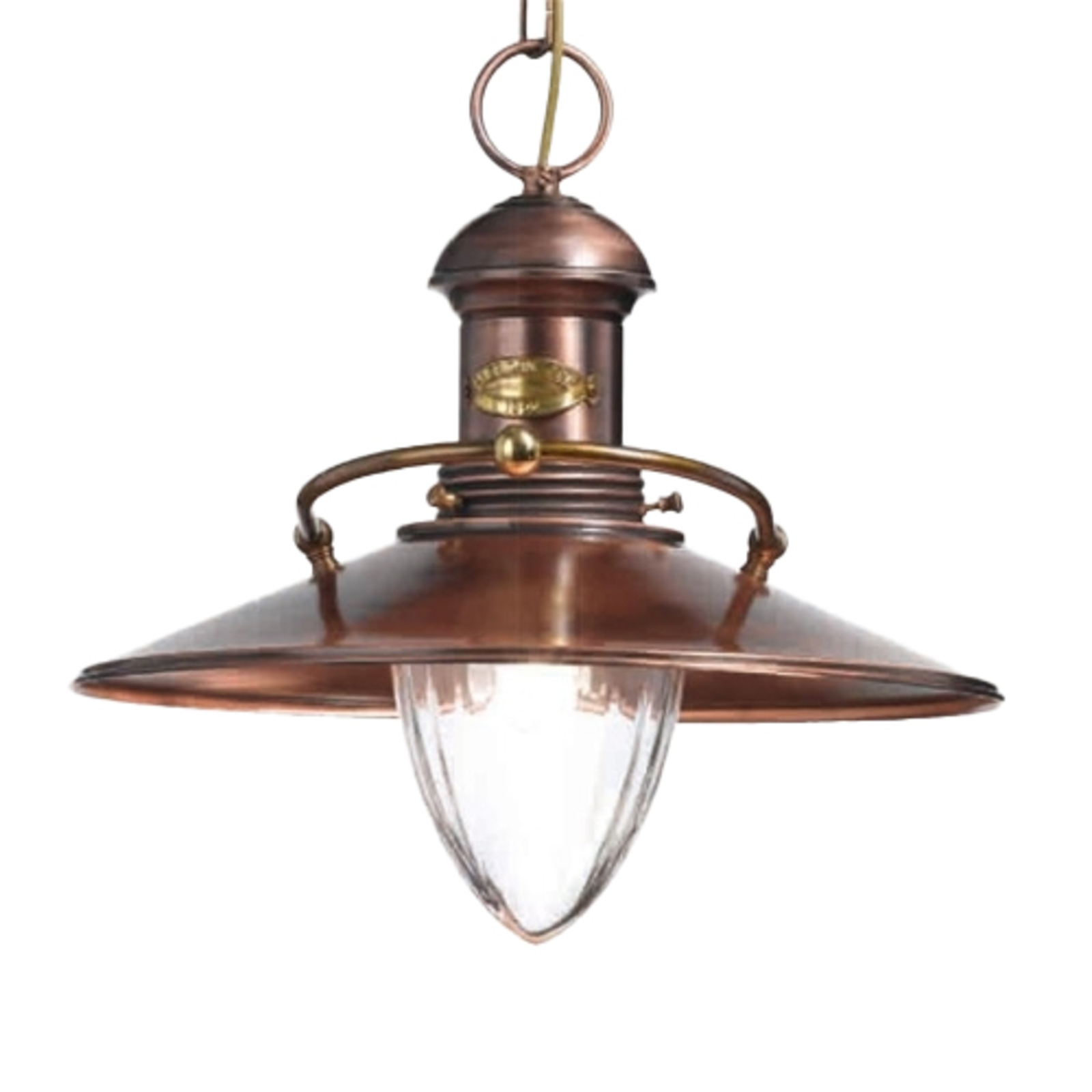 Scia - antique hanging light in copper