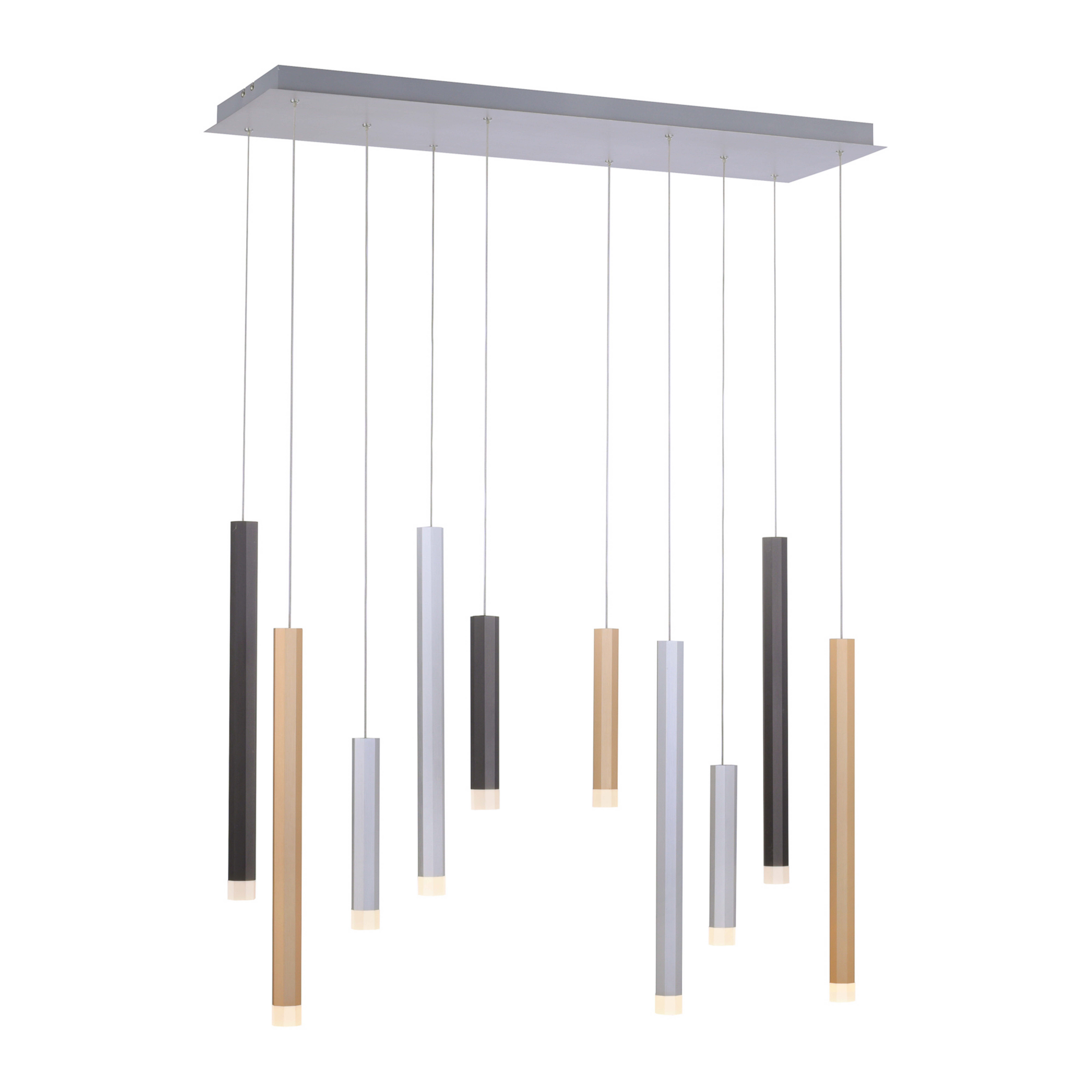 Gemin LED-Pendelleuchte, bunt, 10-flammig - PURE