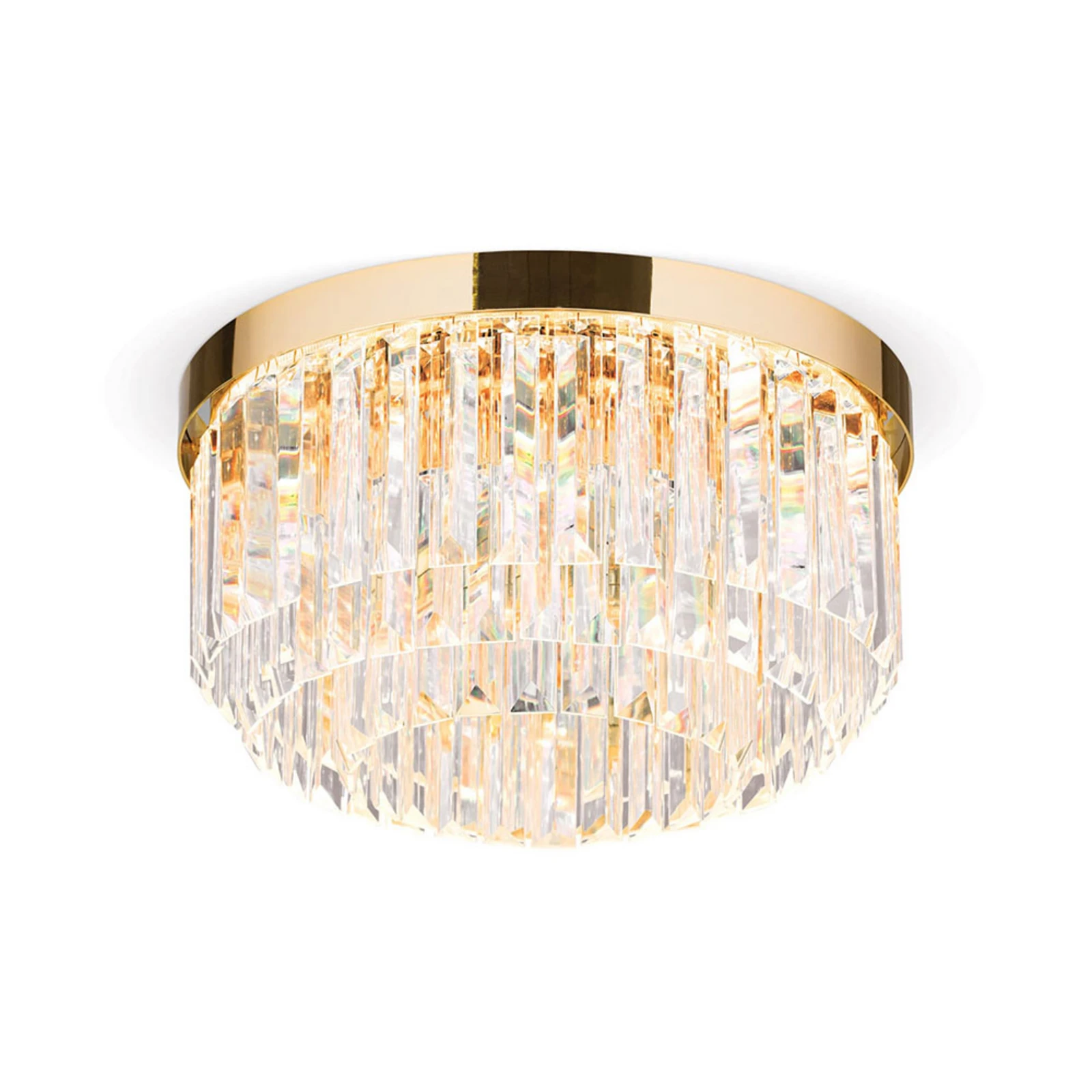 Plafonnier LED Prism doré, Ø 35 cm
