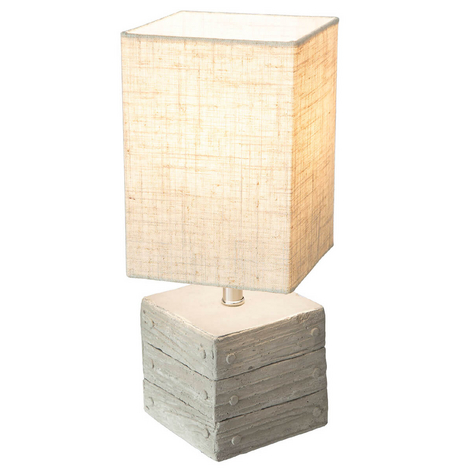 Lampe à poser Base en béton, forme de boîte Lisco